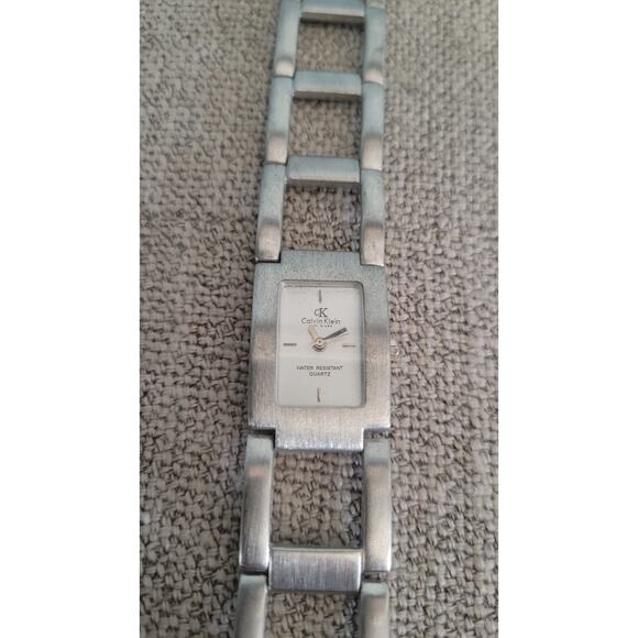 Women’s Silver Tone Rectangle Quartz Bracelet Watch | Marked “Calvin Klein” |... - Picture 2 of 5